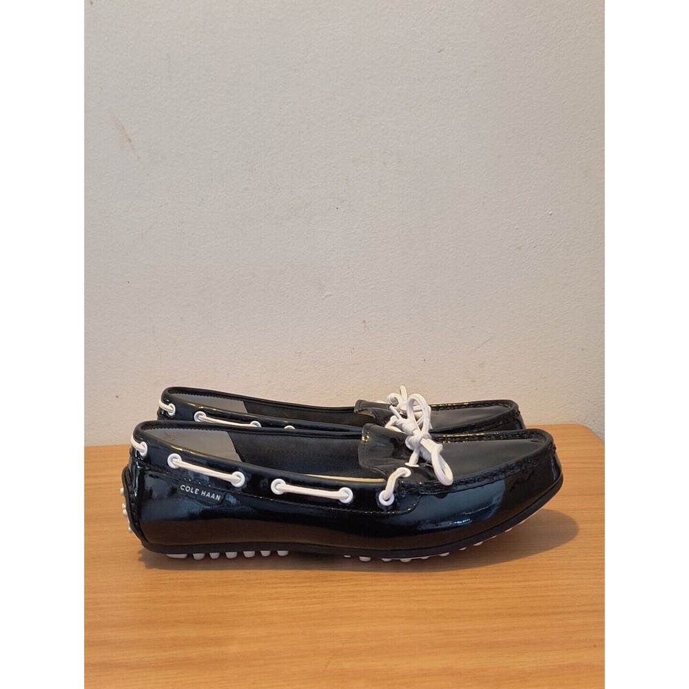Cole Haan Shoes Womens 7B Black Loafers Flats Boat Bow Tie Nantucket Slip Ons